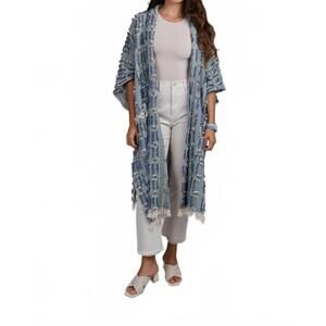 NEW SAACHI fringe long jacket in denim